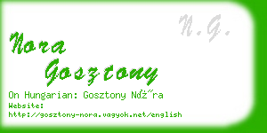 nora gosztony business card